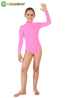 BODY DANZA COLLO ALTO LYCRA ROSA BAMBINA